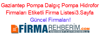 Gaziantep+Pompa+Dalgıç+Pompa+Hidrofor+Firmaları+Etiketli+Firma+Listesi3.Sayfa Güncel+Firmaları!