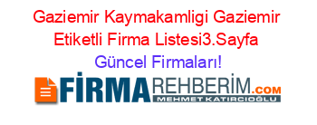 Gaziemir+Kaymakamligi+Gaziemir+Etiketli+Firma+Listesi3.Sayfa Güncel+Firmaları!