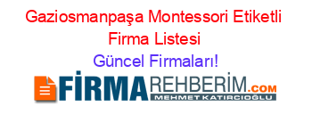 Gaziosmanpaşa+Montessori+Etiketli+Firma+Listesi Güncel+Firmaları!