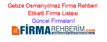 Gebze+Osmanyılmaz+Firma+Rehberi+Etiketli+Firma+Listesi Güncel+Firmaları!