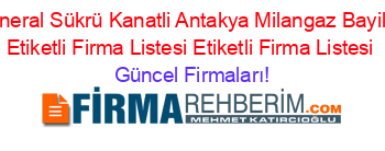 General+Sükrü+Kanatli+Antakya+Milangaz+Bayileri+Etiketli+Firma+Listesi+Etiketli+Firma+Listesi Güncel+Firmaları!