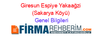 Giresun+Espiye+Yakaağzi+(Sakarya+Köyü) Genel+Bilgileri
