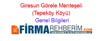 Giresun+Görele+Menteşeli+(Tepeköy+Köyü) Genel+Bilgileri