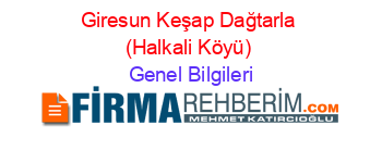 Giresun+Keşap+Dağtarla+(Halkali+Köyü) Genel+Bilgileri
