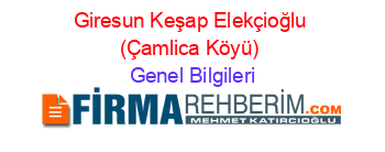 Giresun+Keşap+Elekçioğlu+(Çamlica+Köyü) Genel+Bilgileri