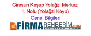 Giresun+Keşap+Yolağzi+Merkez+1.+Nolu+(Yolağzi+Köyü) Genel+Bilgileri