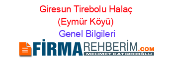 Giresun+Tirebolu+Halaç+(Eymür+Köyü) Genel+Bilgileri