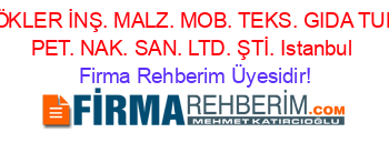 GÖKLER+İNŞ.+MALZ.+MOB.+TEKS.+GIDA+TUR.+PET.+NAK.+SAN.+LTD.+ŞTİ.+Istanbul Firma+Rehberim+Üyesidir!