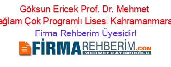 Göksun+Ericek+Prof.+Dr.+Mehmet+Sağlam+Çok+Programlı+Lisesi+Kahramanmaraş Firma+Rehberim+Üyesidir!