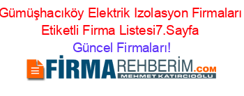 Gümüşhacıköy+Elektrik+Izolasyon+Firmaları+Etiketli+Firma+Listesi7.Sayfa Güncel+Firmaları!