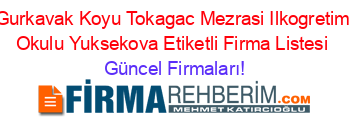 Gurkavak+Koyu+Tokagac+Mezrasi+Ilkogretim+Okulu+Yuksekova+Etiketli+Firma+Listesi Güncel+Firmaları!