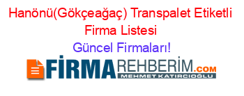 Hanönü(Gökçeağaç)+Transpalet+Etiketli+Firma+Listesi Güncel+Firmaları!