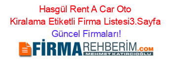 Hasgül+Rent+A+Car+Oto+Kiralama+Etiketli+Firma+Listesi3.Sayfa Güncel+Firmaları!