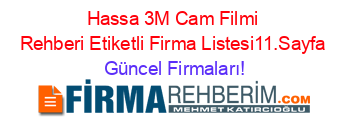 Hassa+3M+Cam+Filmi+Rehberi+Etiketli+Firma+Listesi11.Sayfa Güncel+Firmaları!