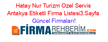 Hatay+Nur+Turizm+Ozel+Servis+Antakya+Etiketli+Firma+Listesi3.Sayfa Güncel+Firmaları!