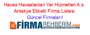 Havas+Havaalanlari+Yer+Hizmetleri+A.s.+Antakya+Etiketli+Firma+Listesi Güncel+Firmaları!