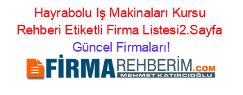 Hayrabolu+Iş+Makinaları+Kursu+Rehberi+Etiketli+Firma+Listesi2.Sayfa Güncel+Firmaları!