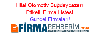 Hilal+Otomotiv+Buğdaypazarı+Etiketli+Firma+Listesi Güncel+Firmaları!