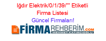 Iğdır+Elektrik/0/1/39/””+Etiketli+Firma+Listesi Güncel+Firmaları!