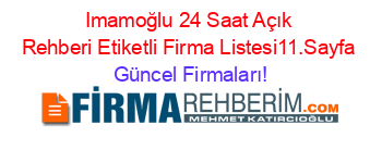 Imamoğlu+24+Saat+Açık+Rehberi+Etiketli+Firma+Listesi11.Sayfa Güncel+Firmaları!