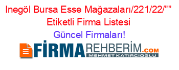 Inegöl+Bursa+Esse+Mağazaları/221/22/””+Etiketli+Firma+Listesi Güncel+Firmaları!