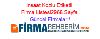 Insaat+Kozlu+Etiketli+Firma+Listesi2968.Sayfa Güncel+Firmaları!