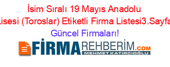 İsim+Sıralı+19+Mayıs+Anadolu+Lisesi+(Toroslar)+Etiketli+Firma+Listesi3.Sayfa Güncel+Firmaları!
