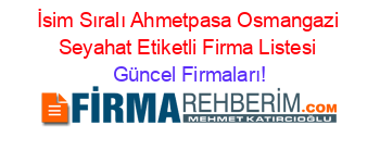 İsim+Sıralı+Ahmetpasa+Osmangazi+Seyahat+Etiketli+Firma+Listesi Güncel+Firmaları!