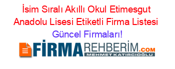 İsim+Sıralı+Akıllı+Okul+Etimesgut+Anadolu+Lisesi+Etiketli+Firma+Listesi Güncel+Firmaları!