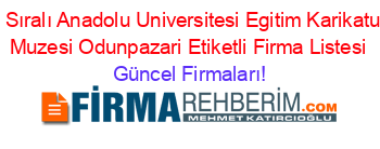 İsim+Sıralı+Anadolu+Universitesi+Egitim+Karikaturleri+Muzesi+Odunpazari+Etiketli+Firma+Listesi Güncel+Firmaları!