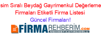 Isim+Sıralı+Beydağ+Gayrimenkul+Değerleme+Firmaları+Etiketli+Firma+Listesi Güncel+Firmaları!