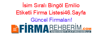 İsim+Sıralı+Bingöl+Emilio+Etiketli+Firma+Listesi46.Sayfa Güncel+Firmaları!