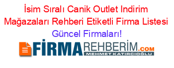 İsim+Sıralı+Canik+Outlet+Indirim+Mağazaları+Rehberi+Etiketli+Firma+Listesi Güncel+Firmaları!