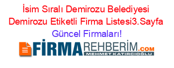 İsim+Sıralı+Demirozu+Belediyesi+Demirozu+Etiketli+Firma+Listesi3.Sayfa Güncel+Firmaları!