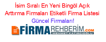 İsim+Sıralı+En+Yeni+Bingöl+Açık+Arttırma+Firmaları+Etiketli+Firma+Listesi Güncel+Firmaları!