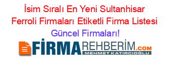 İsim+Sıralı+En+Yeni+Sultanhisar+Ferroli+Firmaları+Etiketli+Firma+Listesi Güncel+Firmaları!