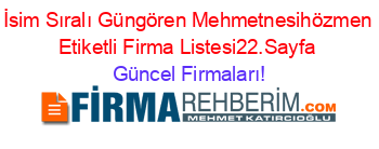 İsim+Sıralı+Güngören+Mehmetnesihözmen+Etiketli+Firma+Listesi22.Sayfa Güncel+Firmaları!