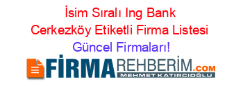 İsim+Sıralı+Ing+Bank+Cerkezköy+Etiketli+Firma+Listesi Güncel+Firmaları!