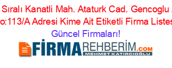 İsim+Sıralı+Kanatli+Mah.+Ataturk+Cad.+Gencoglu+Apt.+No:113/A+Adresi+Kime+Ait+Etiketli+Firma+Listesi Güncel+Firmaları!