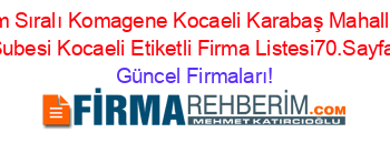 İsim+Sıralı+Komagene+Kocaeli+Karabaş+Mahallesi+Subesi+Kocaeli+Etiketli+Firma+Listesi70.Sayfa Güncel+Firmaları!