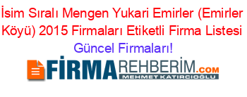 İsim+Sıralı+Mengen+Yukari+Emirler+(Emirler+Köyü)+2015+Firmaları+Etiketli+Firma+Listesi Güncel+Firmaları!