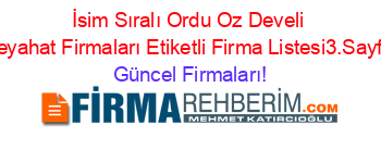 İsim+Sıralı+Ordu+Oz+Develi+Seyahat+Firmaları+Etiketli+Firma+Listesi3.Sayfa Güncel+Firmaları!