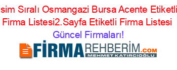 İsim+Sıralı+Osmangazi+Bursa+Acente+Etiketli+Firma+Listesi2.Sayfa+Etiketli+Firma+Listesi Güncel+Firmaları!