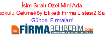 İsim+Sıralı+Ozel+Mini+Ada+Anaokulu+Cekmeköy+Etiketli+Firma+Listesi2.Sayfa Güncel+Firmaları!