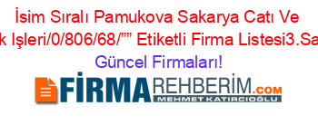 İsim+Sıralı+Pamukova+Sakarya+Catı+Ve+Oluk+Işleri/0/806/68/””+Etiketli+Firma+Listesi3.Sayfa Güncel+Firmaları!