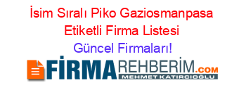 İsim+Sıralı+Piko+Gaziosmanpasa+Etiketli+Firma+Listesi Güncel+Firmaları!