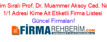 İsim+Sıralı+Prof.+Dr.+Muammer+Aksoy+Cad.+No:+1/1+Adresi+Kime+Ait+Etiketli+Firma+Listesi Güncel+Firmaları!