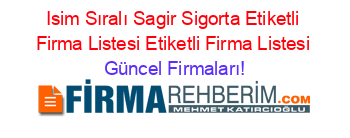 Isim+Sıralı+Sagir+Sigorta+Etiketli+Firma+Listesi+Etiketli+Firma+Listesi Güncel+Firmaları!