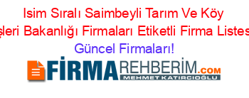 Isim+Sıralı+Saimbeyli+Tarım+Ve+Köy+Işleri+Bakanlığı+Firmaları+Etiketli+Firma+Listesi Güncel+Firmaları!