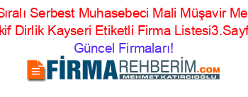 İsim+Sıralı+Serbest+Muhasebeci+Mali+Müşavir+Mehmet+Akif+Dirlik+Kayseri+Etiketli+Firma+Listesi3.Sayfa Güncel+Firmaları!